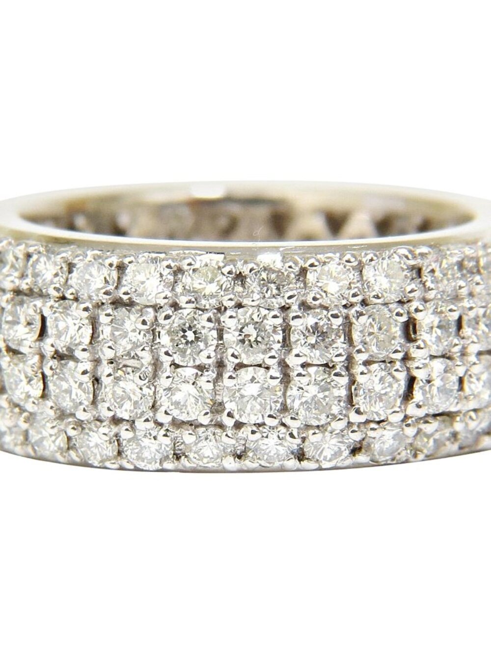 4.00ct Natural Full Cut Diamonds Eternity Wide Band Ring 14kt gold 6.25 49877*